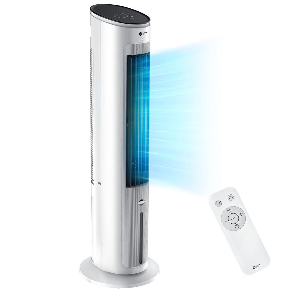 Balter 5in1 Turmventilator mit Fernbedienung, Leiser Standventilator, Wasserkühlung, Oszillation, Luftbefeuchter, Luftreiniger, Ionisator, Timer, ...
