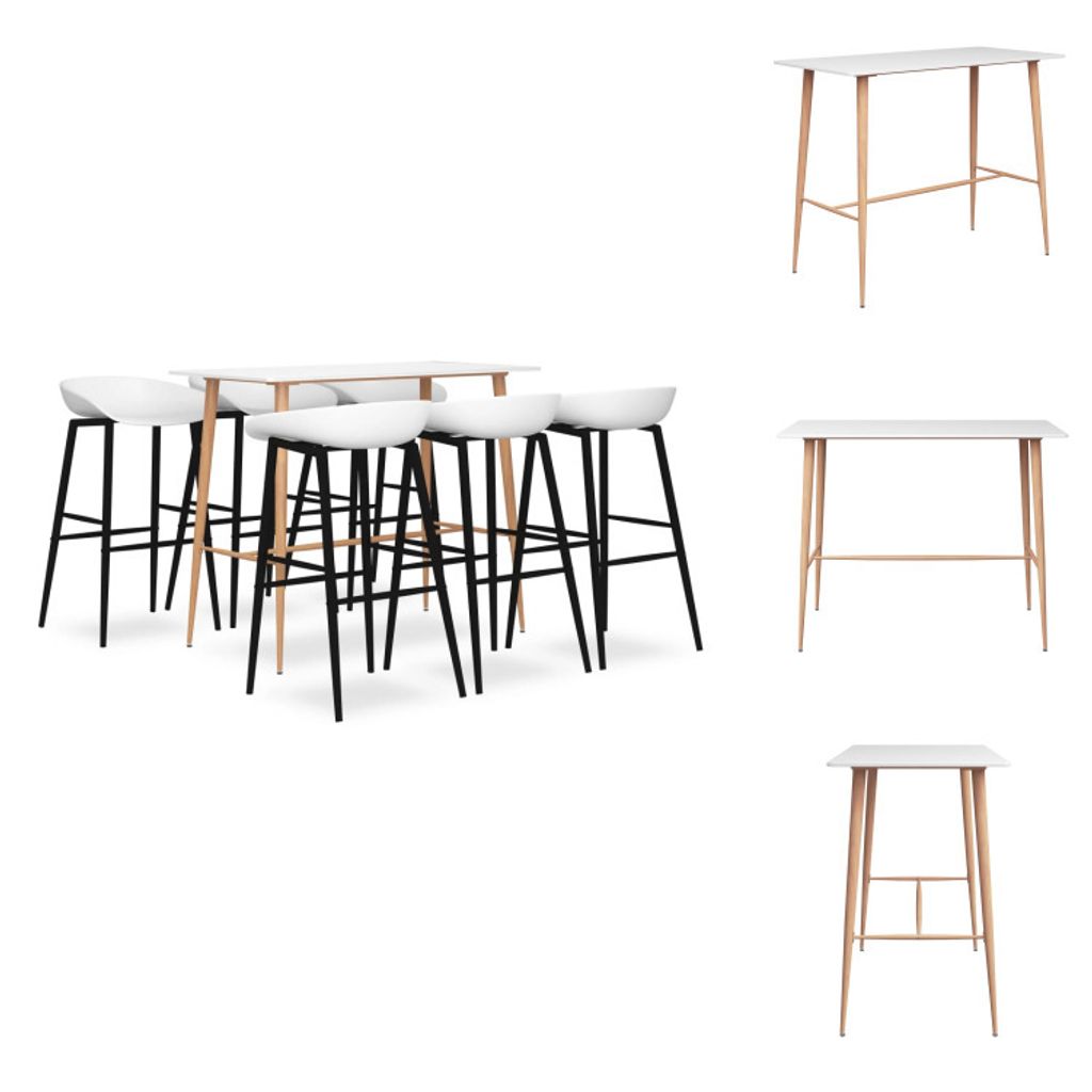 vidaXL 7-tlg. Bar-Set Weiß - Essgruppen