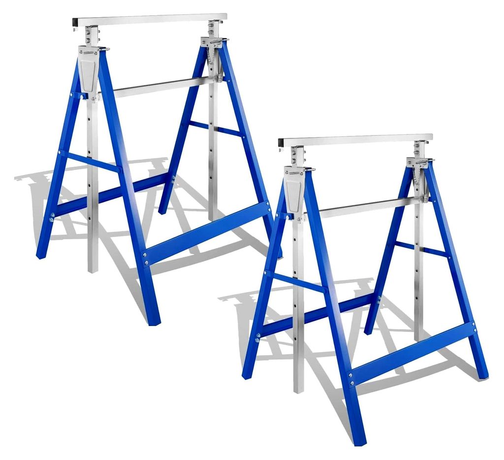 2er set Gerüstbock, Arbeitsbock Stabiler Tragkraft 200 kg, Klappbock 7-fach Höhenverstellbar 80-130 cm, Metall Arbeitsböcke Gestelle Unterstellb...
