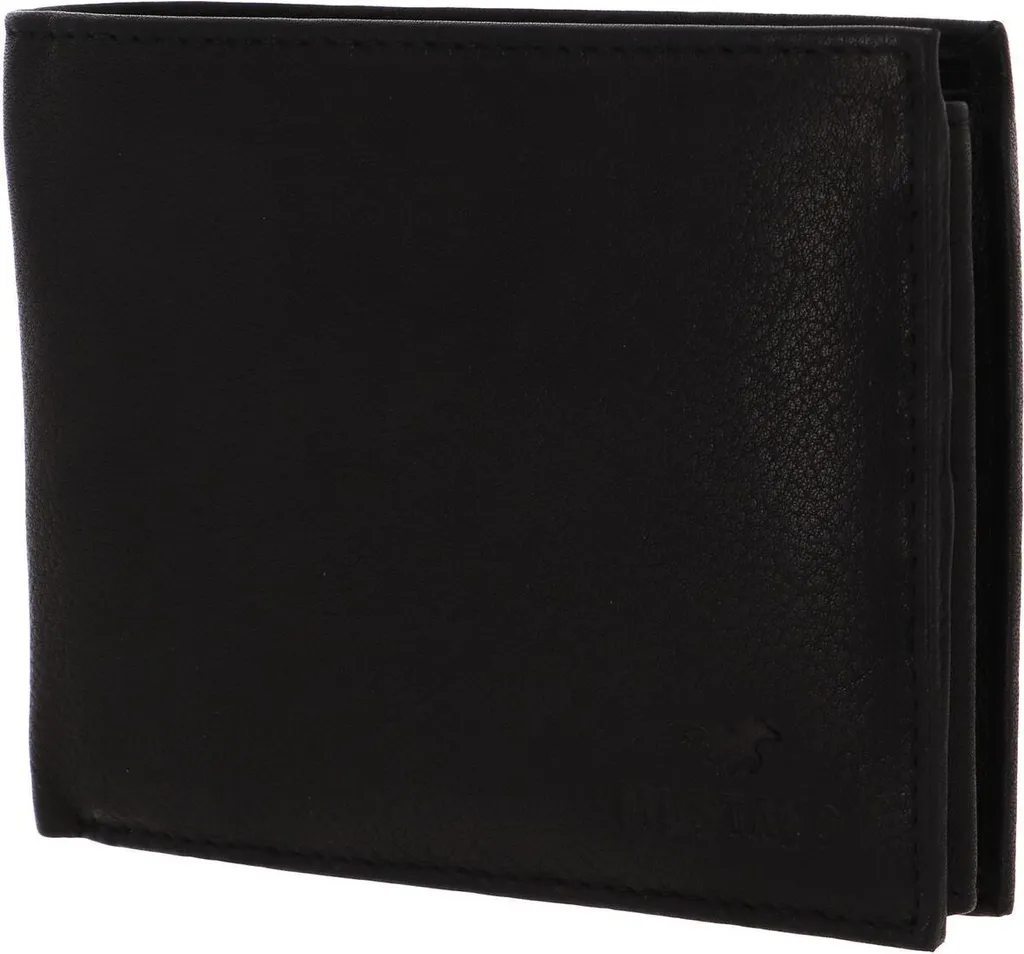 Portefeuille Mustang Livorno en cuir noir avec range-monnaie chic