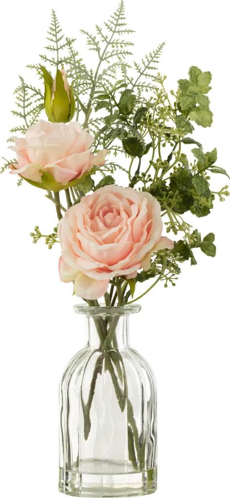 Fiori Finti Luxury J-Line: Rose Rosa Grande con Vaso Effetto Acqua
