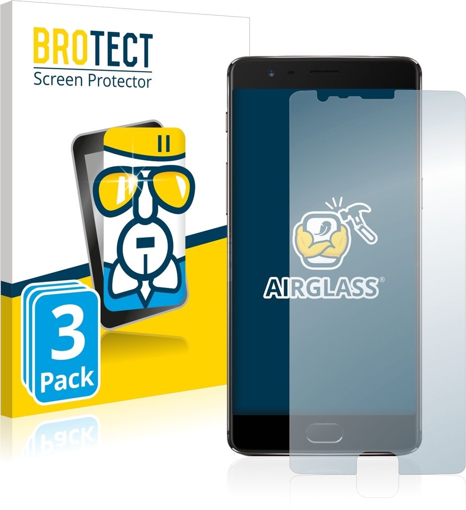 3x BROTECT Schutzglas für OnePlus 3T Schutzfolie Panzer Folie Glas Display Schutz klar
