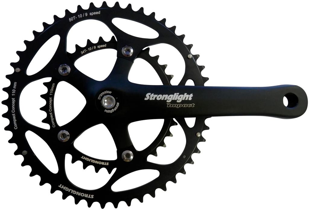 Stronglight Kurbelgarnitur 2F IMPACT 175 mm schwarz 34/50