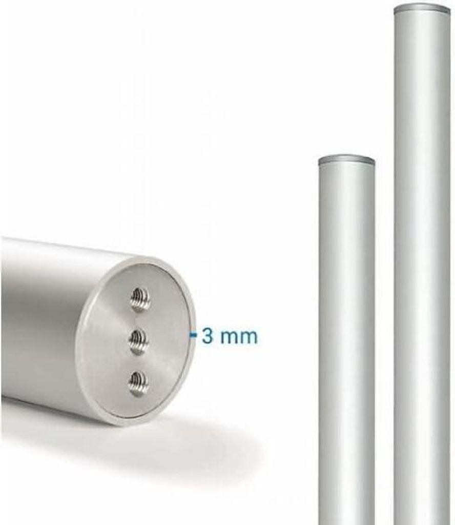 Aluminiumstandrohr eloxiert Höhe 2000mm 40mm silber