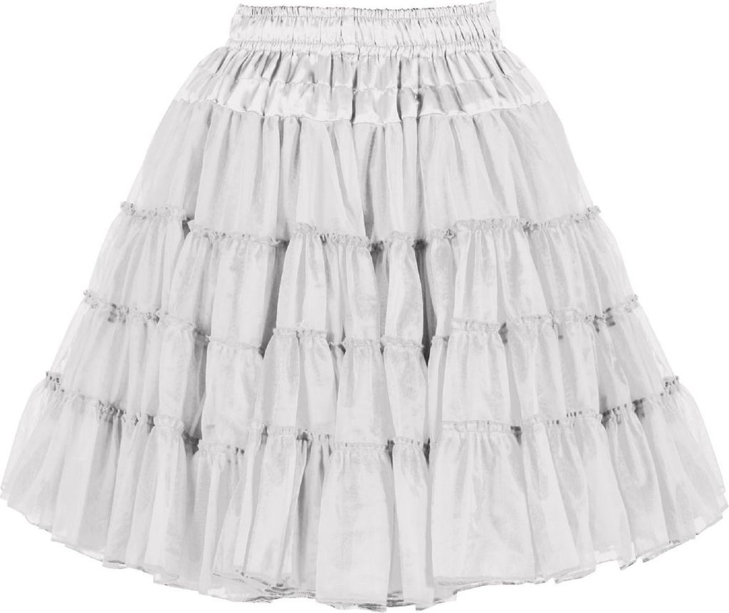 T0724-0200 weiß Petticoat-Unterrock 2 Lagen Einheitsgröße