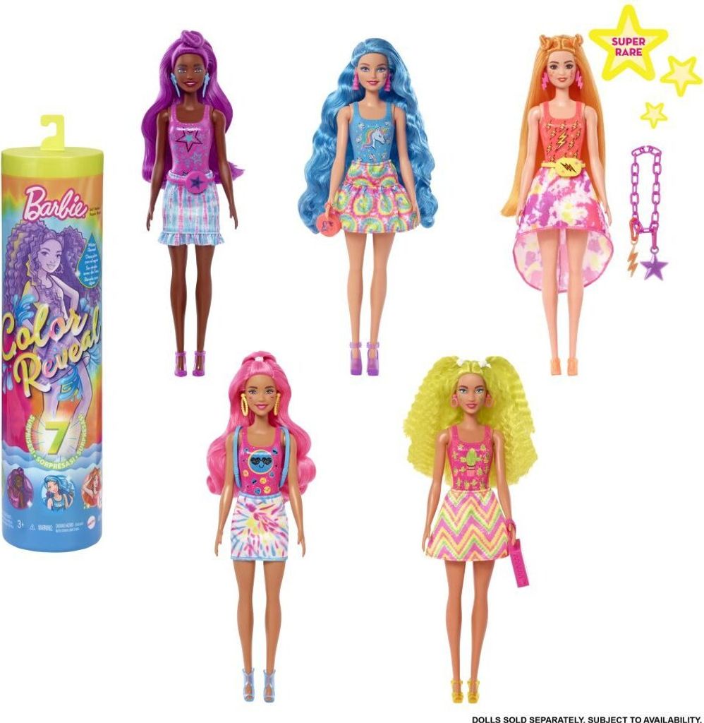 Barbie Color Reveal Neon Tie-Dye Series Sortiment Obrázek produktu 