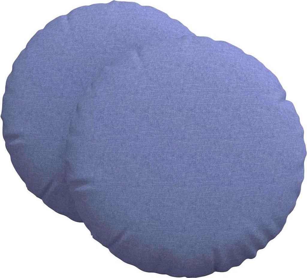 vidaXL Sitzkissen 2 pcs Jeans blau Ø60 x 21 cm Stoff