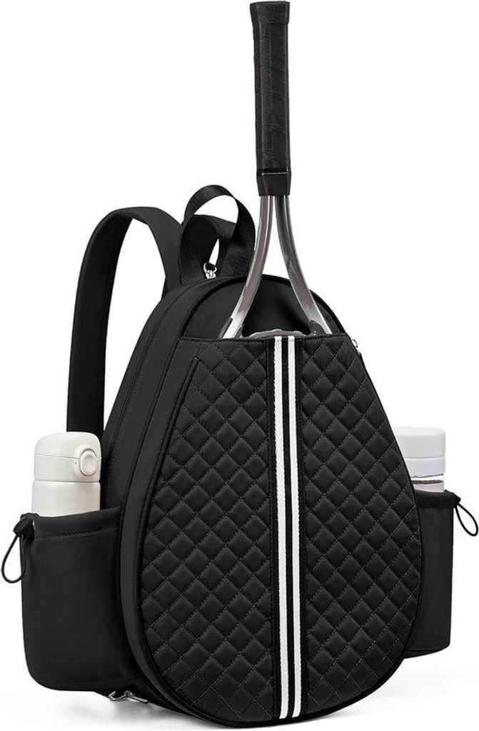 Tennis-Tas, Wasserdichter Pickleball-Racket-Rucksack, Schwarz, für Damen und Herren