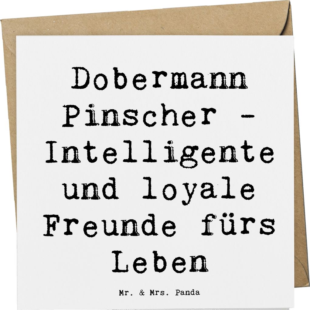Mr. & Mrs. Panda Grußkarte Spruch Dobermann Pinscher Freund - Weiß - Geschenk, Klappkarte, Glückwunschkarte, Hunderassen, Vielfalt, Wachhunde, F...