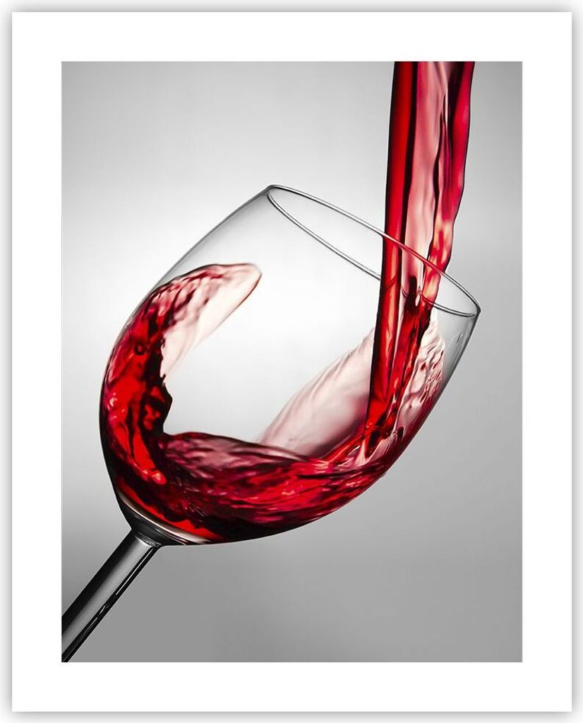 Poster - Poster ohne Rahmen - Trinken glas wein - 40x50 cm - Wand Bild - Wanddeko - Wandbilder - Kunstposter - Wandposter - Bilder - Kunstdruck - W...