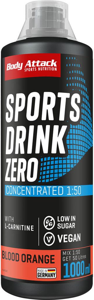 Body Attack Sports Drink Zero 1000ml Blutorange