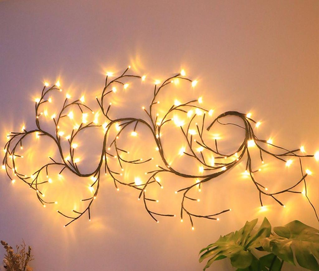 Lichterkette Willow,1.6m Lichterketten,Biegbare Künstliche Baumzweige Lichter für Innen Wanddeko