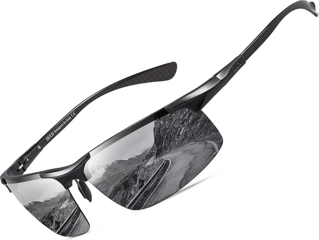 Lunettes de soleil conduite homme polarisées UV400 cadre métal robuste