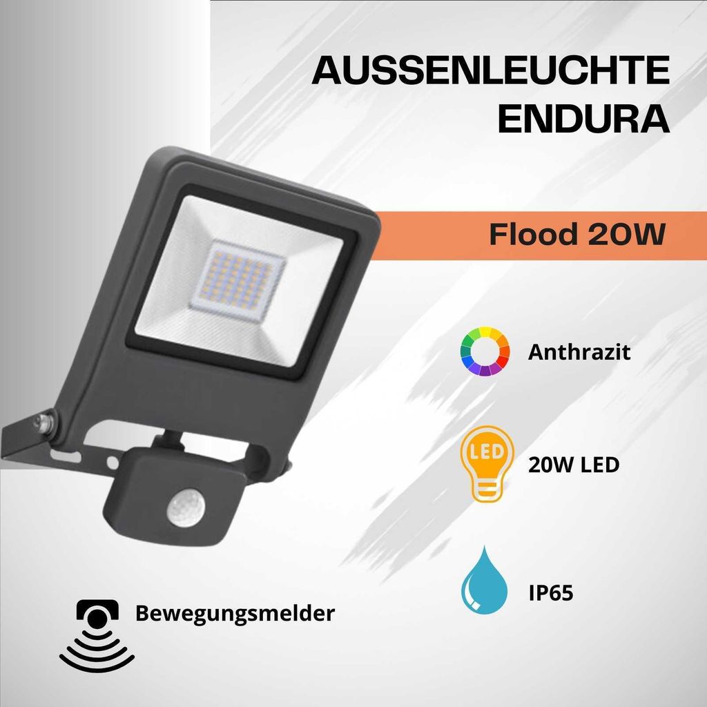 Ledvance LED Außenleuchte Endura Flood Warm White dunkelgrau