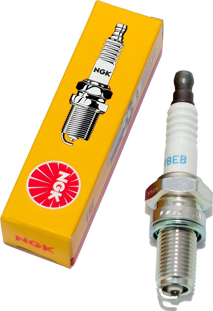 Zündkerzen Set NGK 6x DR8EB Zündkerze entstört, 19,0mm Langgewinde Ø 12,0mm Hex 18,0mm, Elektrodenabstand 0,75mm, Wärmewert 8, feste SAE-Ansch...