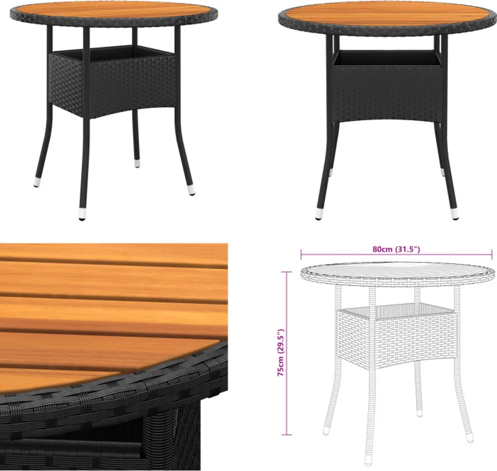 Tavolo da Pranzo Esterno vidaXL: Colazioni al Sole tra Legno e Rattan