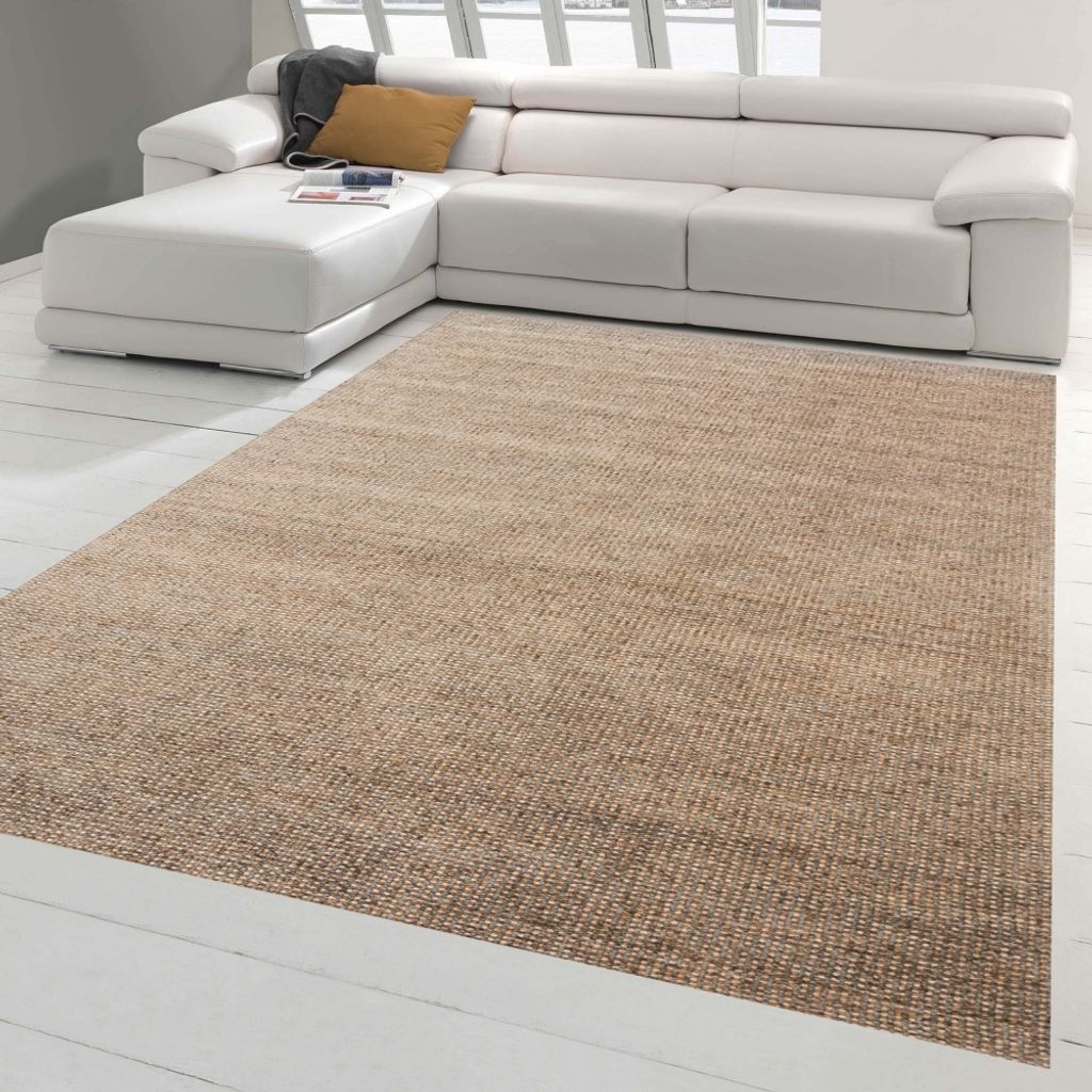 Naturteppich Schlafzimmer Wohnzimmer Büro grau terracotta Größe - 120x170 cm