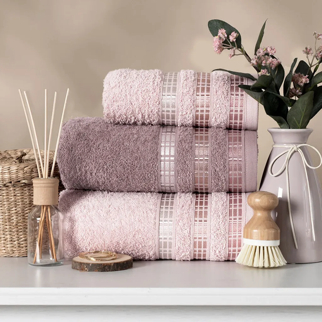 Asciugamano 50x90 Rosa Polvere Mybesthome Luxury | Spugna 500g - 4