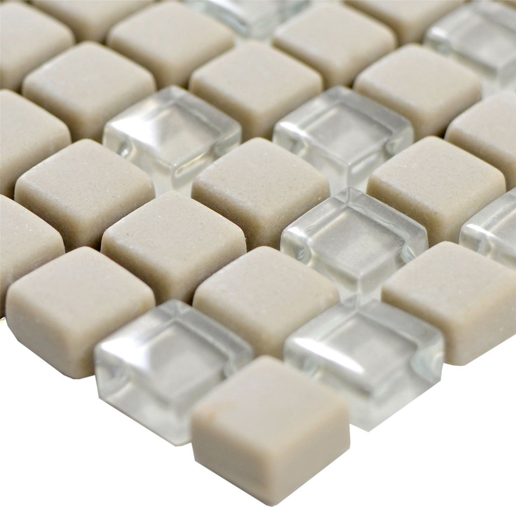 Glasmosaik Fliesen Kassandra Cream Matt