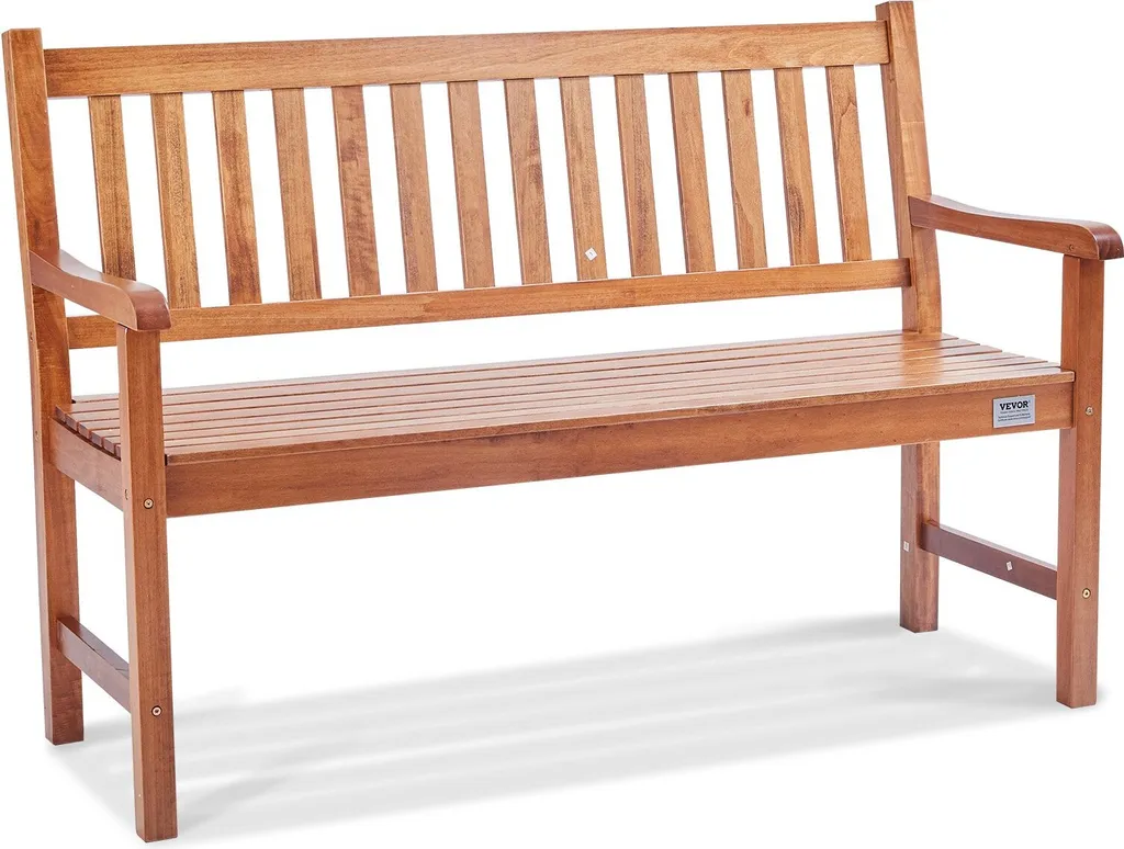 Panchina da Esterno 127cm Rinforzata Legno Portata 363kg