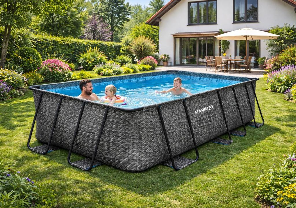 Marimex Frame Pool Premium 400x215x122 cm - Rattanoptik Produktbild 
