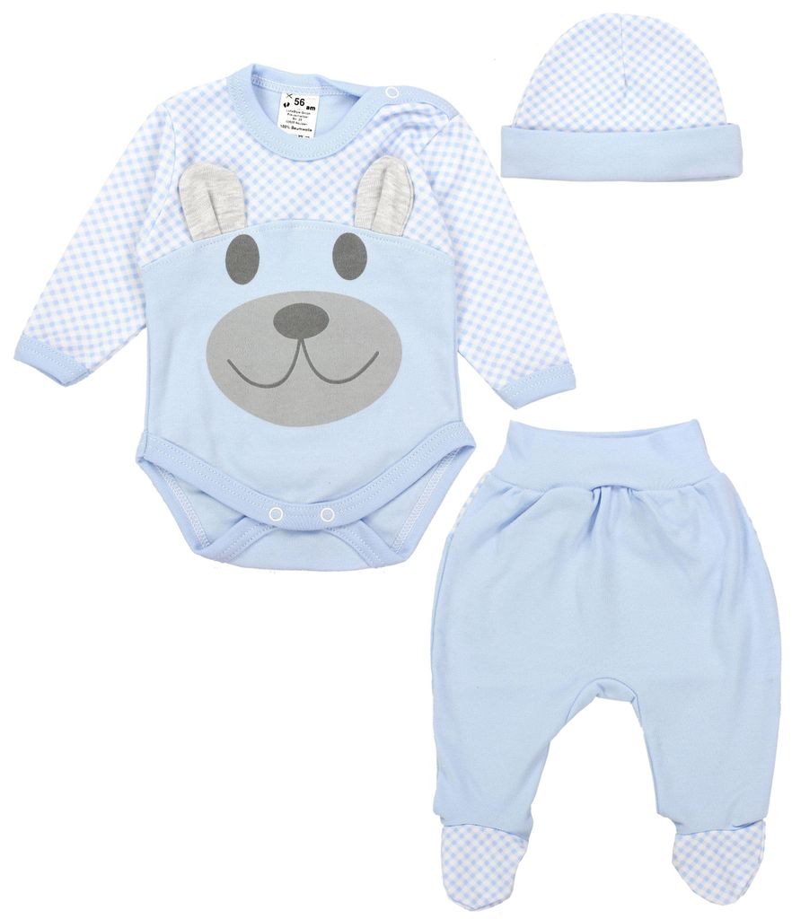 TupTam Baby Kleidung Set Body Strampelhose Mütze Bekleidungsset Jungen Mädchen, Farbe: Blau, Größe: 62