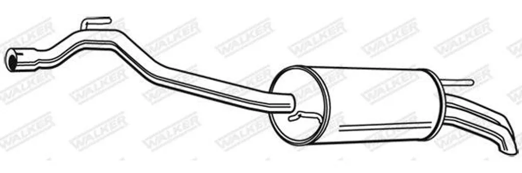 Silencieux arrière WALKER 22206 pour Transporter IV OE 074253609AM