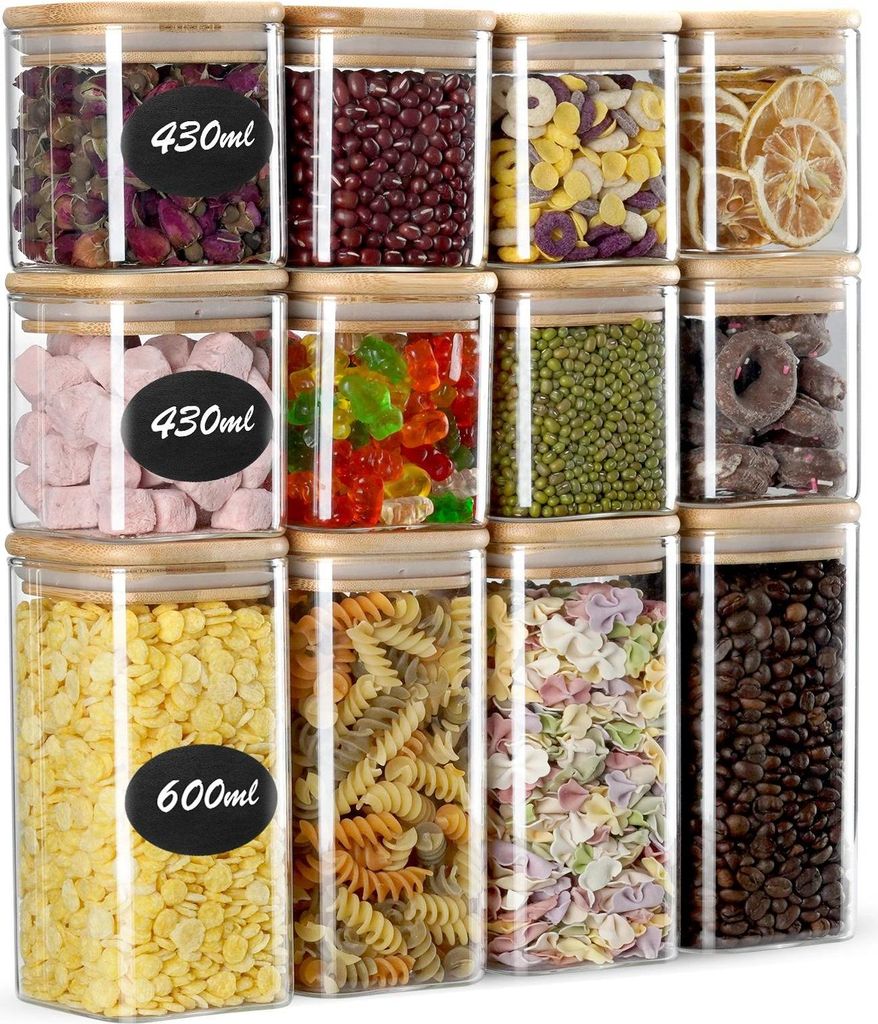 Bocaux de conservation carrés en verre - Récipients de Image du produit 