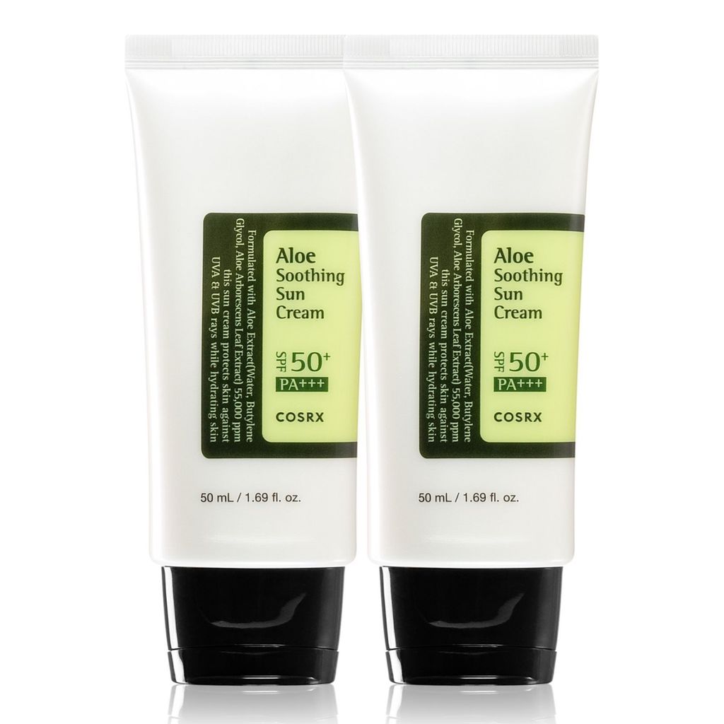 Sonnencreme Sonnenschutzpflege mit Aloe Vera COSRX Soothing Sun Cream SPF 50+, 2x 50ml