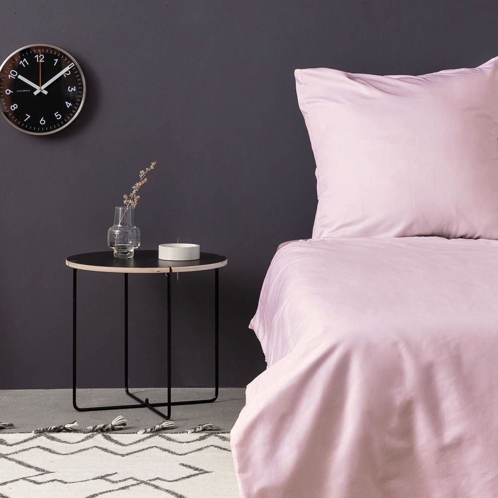 L'Essentiel Linge de Maison, De Light Pink, Satin-Doppelbettbezug-Set (FR), Hell-Pink, 100 % Baumwollsatin, 200 x 200 cm