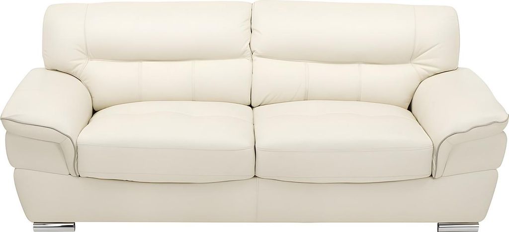 THIBAULT 3-Sitzer Sofa in Leder - Elfenbein