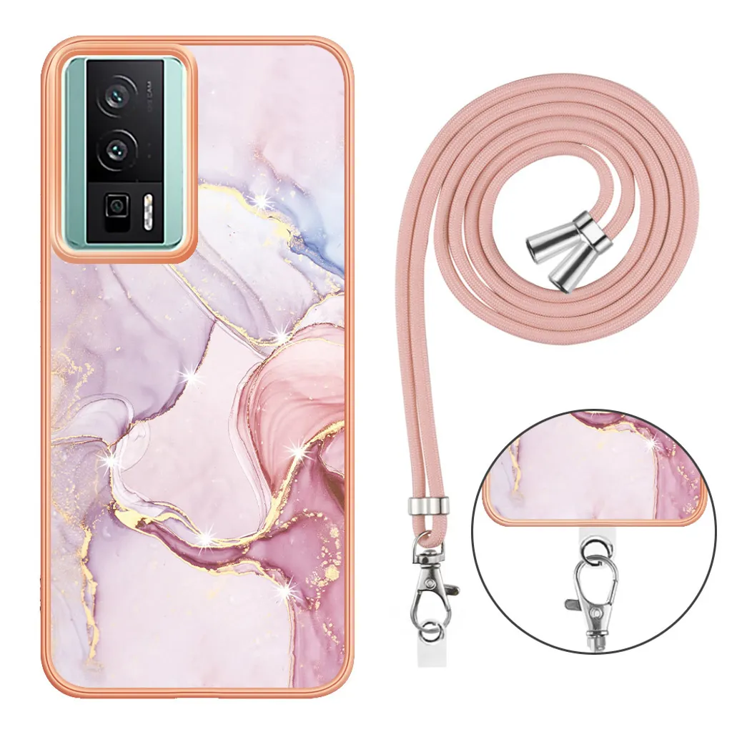 Custodia Protettiva Oro Rosa con Cinturino Xiaomi Poco F5 Pro / K60 - 4