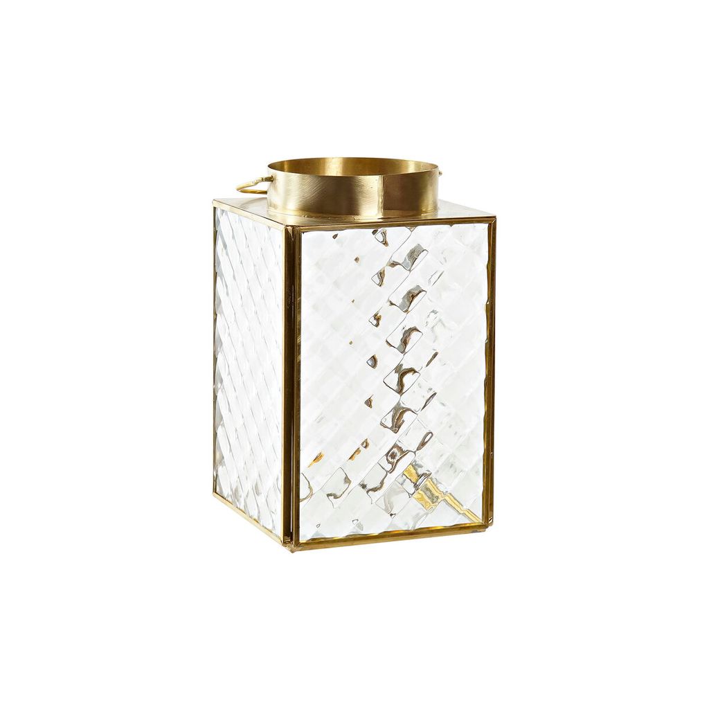 Laterne DKD Home Decor Kristall Gold Metall Durchsichtig Moderne 10,5 x 10,5 x 17 cm