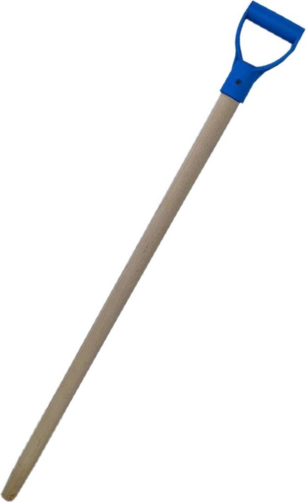 A shovel handle with a D-shaped grip.