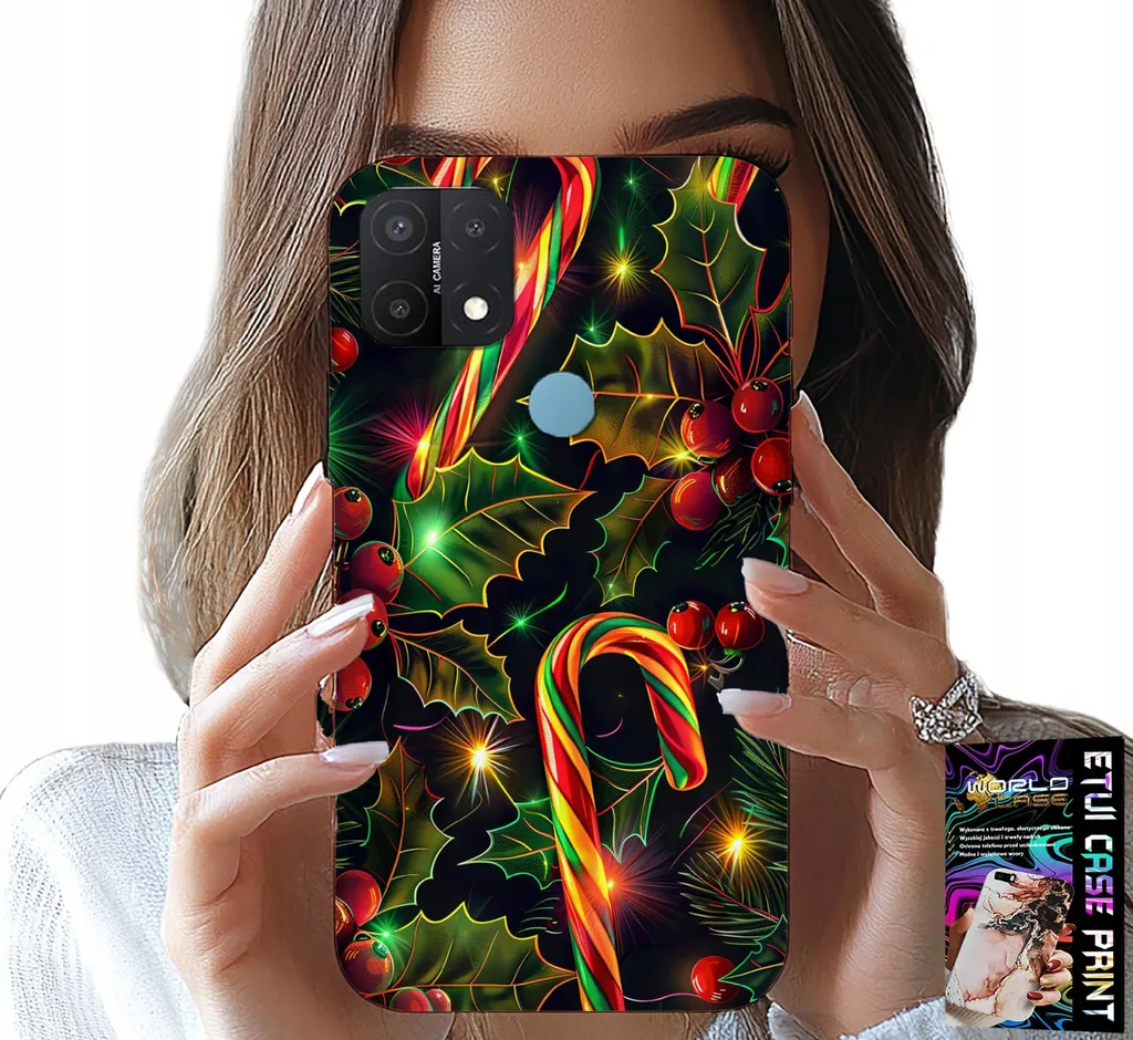 Custodia Oppo A15 / A15S Natale - Cover Vetro Temprato e TPU