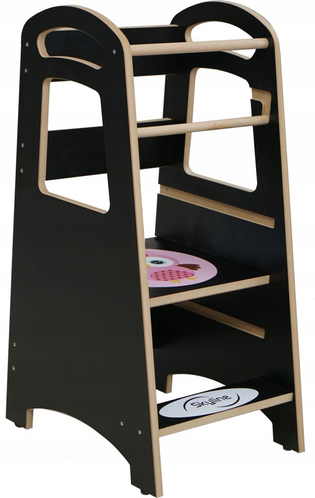 Skyline Steh und Lernturm Baby ab 1 Jahr Montessori Learning Tower Höhenverstellbar Tritthocker Kinder Indoor Möbel Kinderzimmer Trittschemel Kit...