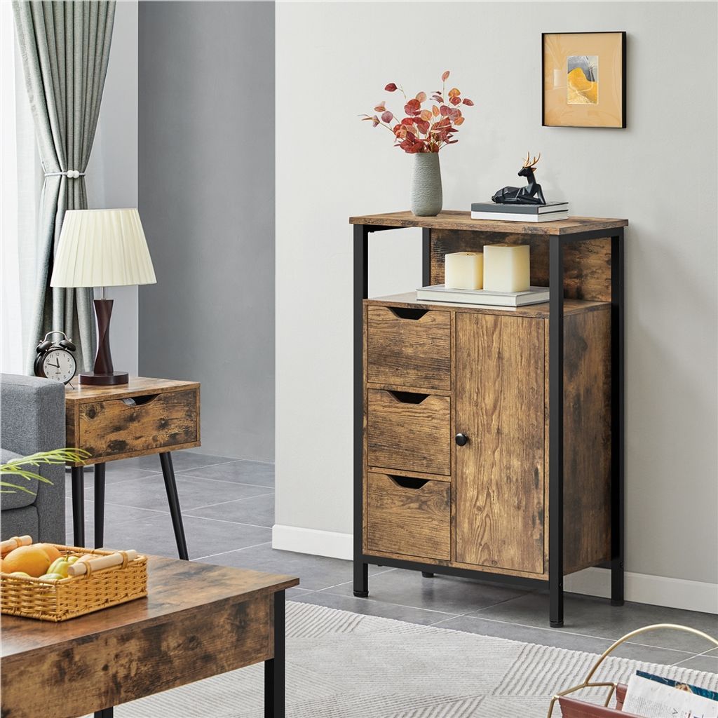 Yaheetech Badezimmerschrank Badschrank Kommode mit 3 Produktbild 3