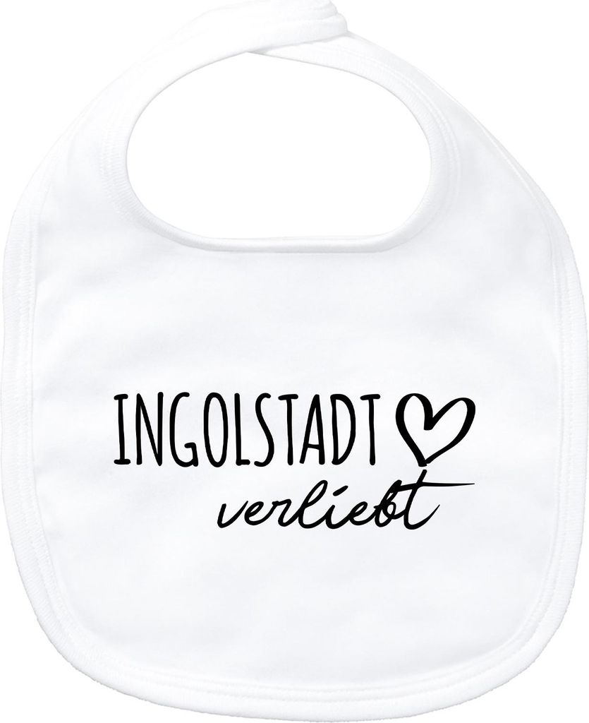 Huuraa Baby Lätzchen Ingolstadt verliebt White Klettverschluss Baumwolle Latz Geschenkidee