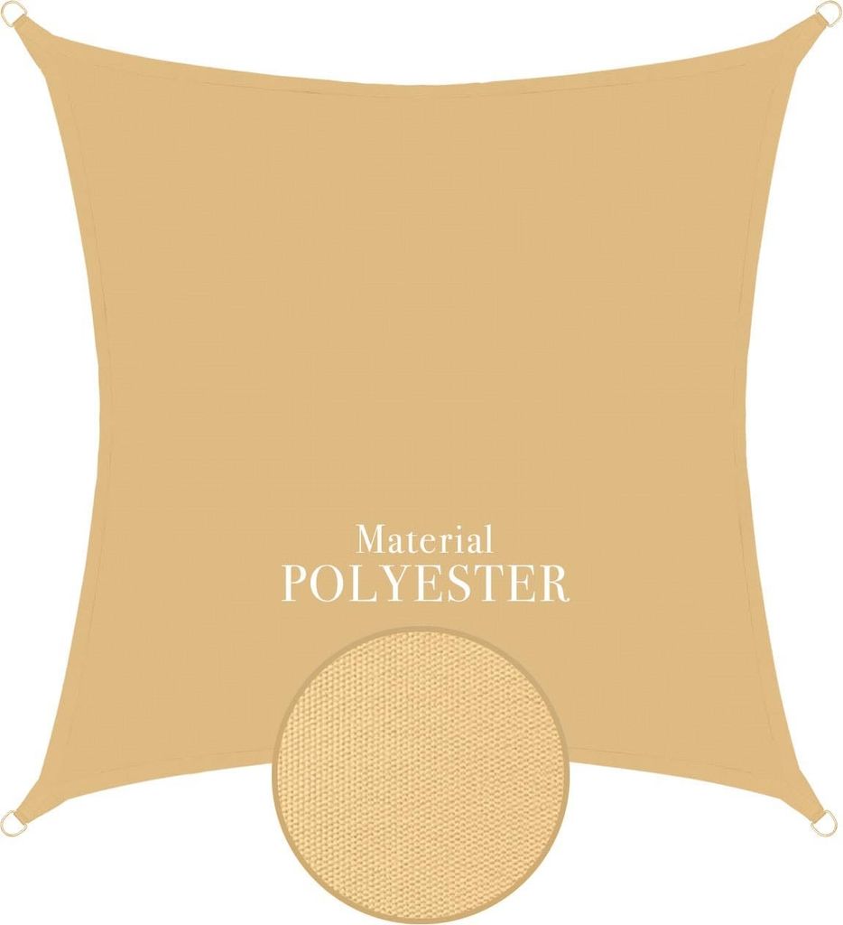 Sonnensegel 3x3m quadratisch - sand - Beige