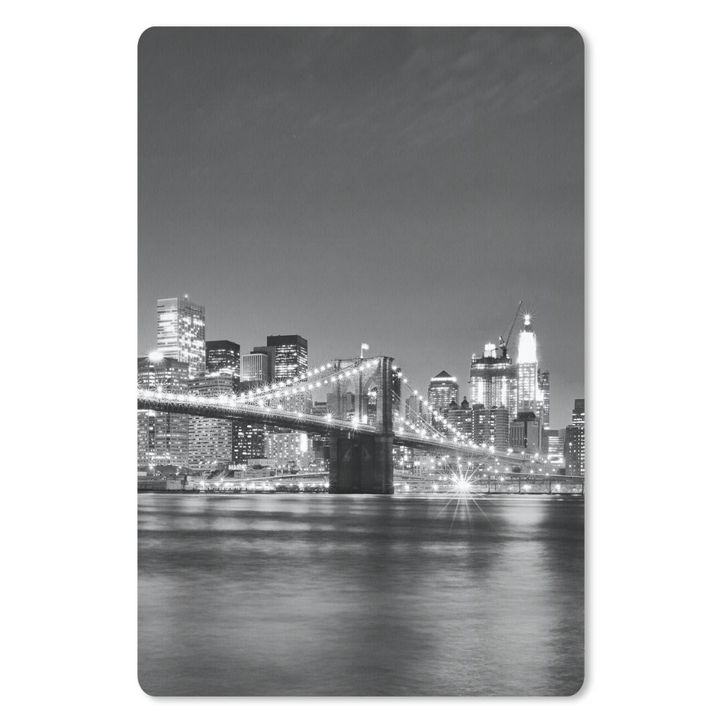 MuchoWow Mauspad Mousepad New York - Brücke - Brooklyn - Schwarz und weiß - Architektur 40x60 cm - Mousepads - Maus Mat - Pad - Mausunterlage -...