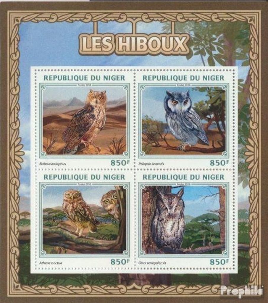 Briefmarken Niger 2016 Mi 4537-4540 Kleinbogen (kompl. Produktbild 