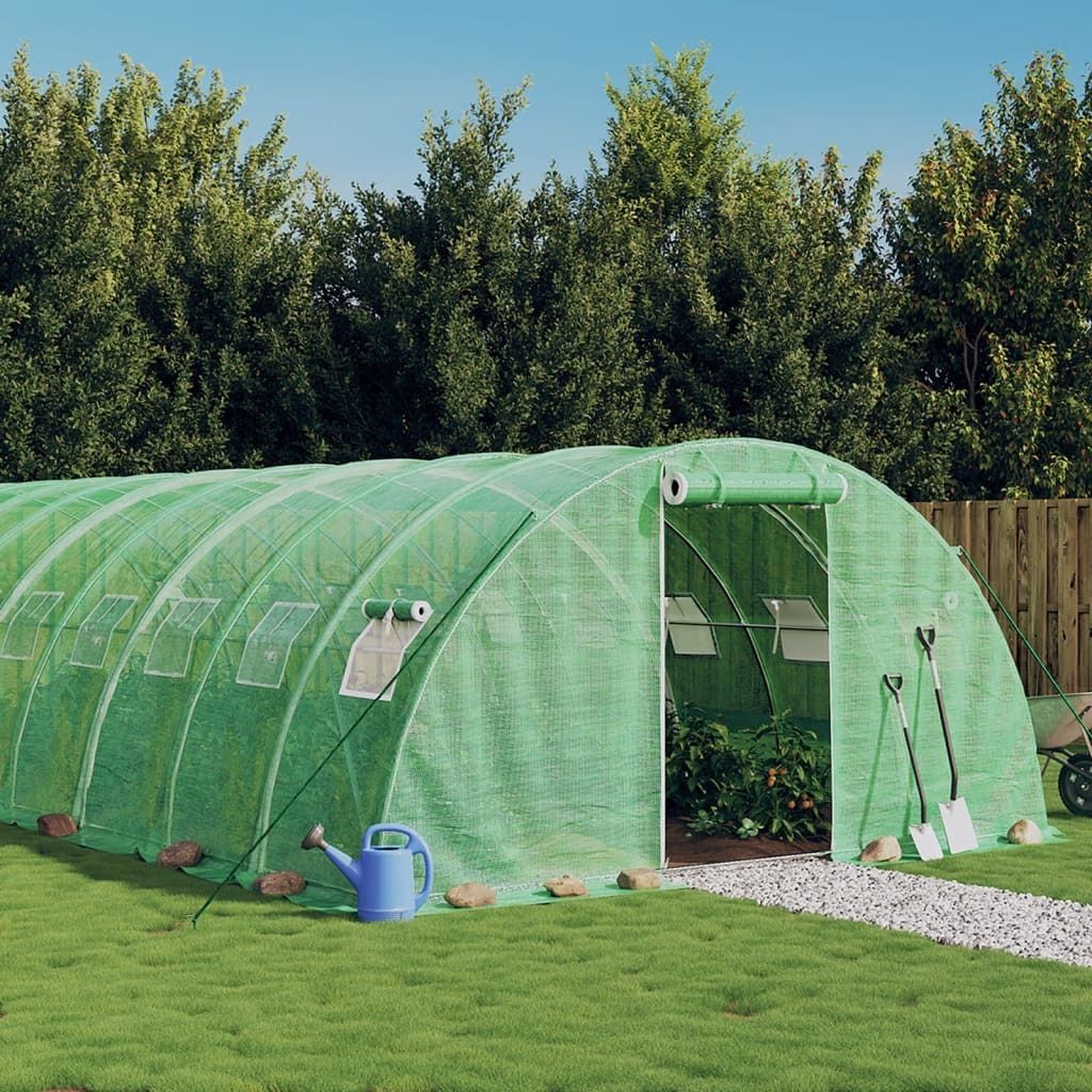 "im Angebot" Gewächshaus mit Stahlrahmen Grün 40 m² 10x4x2 m - Gewächshäuser CC8137