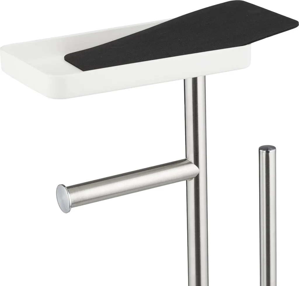 Dévidoir papier WC avec tablette murale et réserve de rouleaux intégrée - 7