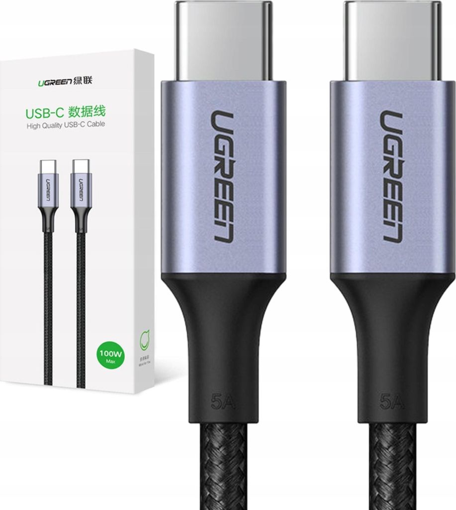 Cavo Usb-C Do Usb-C Ugreen Us316, 100W, 1M (Czarny) Immagine del prodotto 