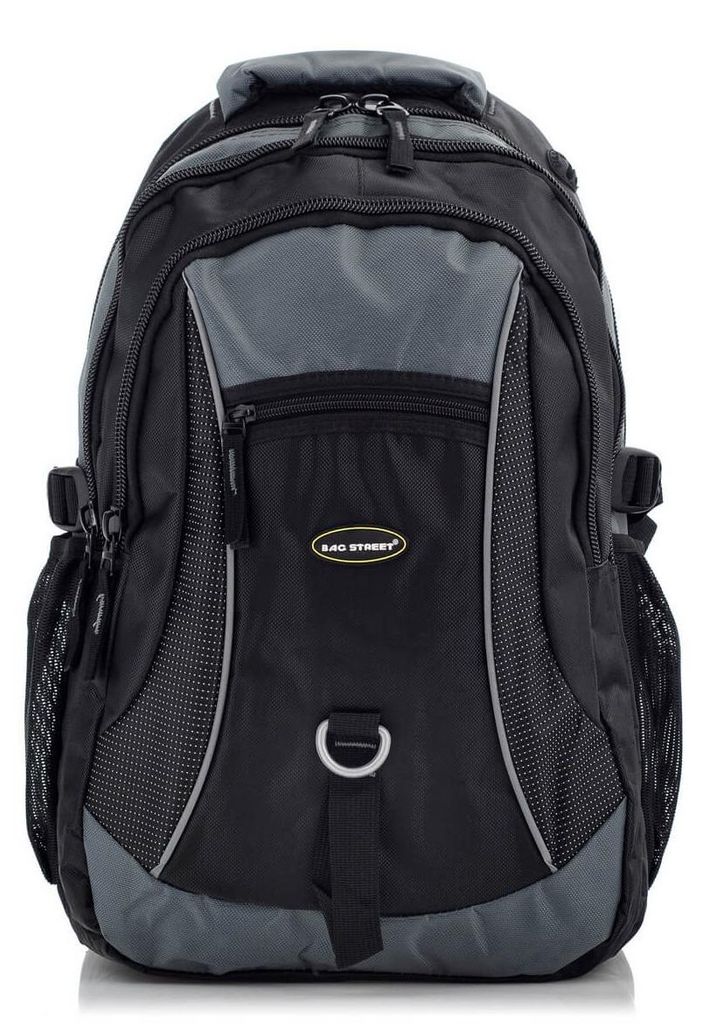 Bag Street Rucksack Herren Grau für Arbeit und Sport, kompakter Tagesrucksack für Büro, Fitness, Freizeit und Pendeln, 68S
