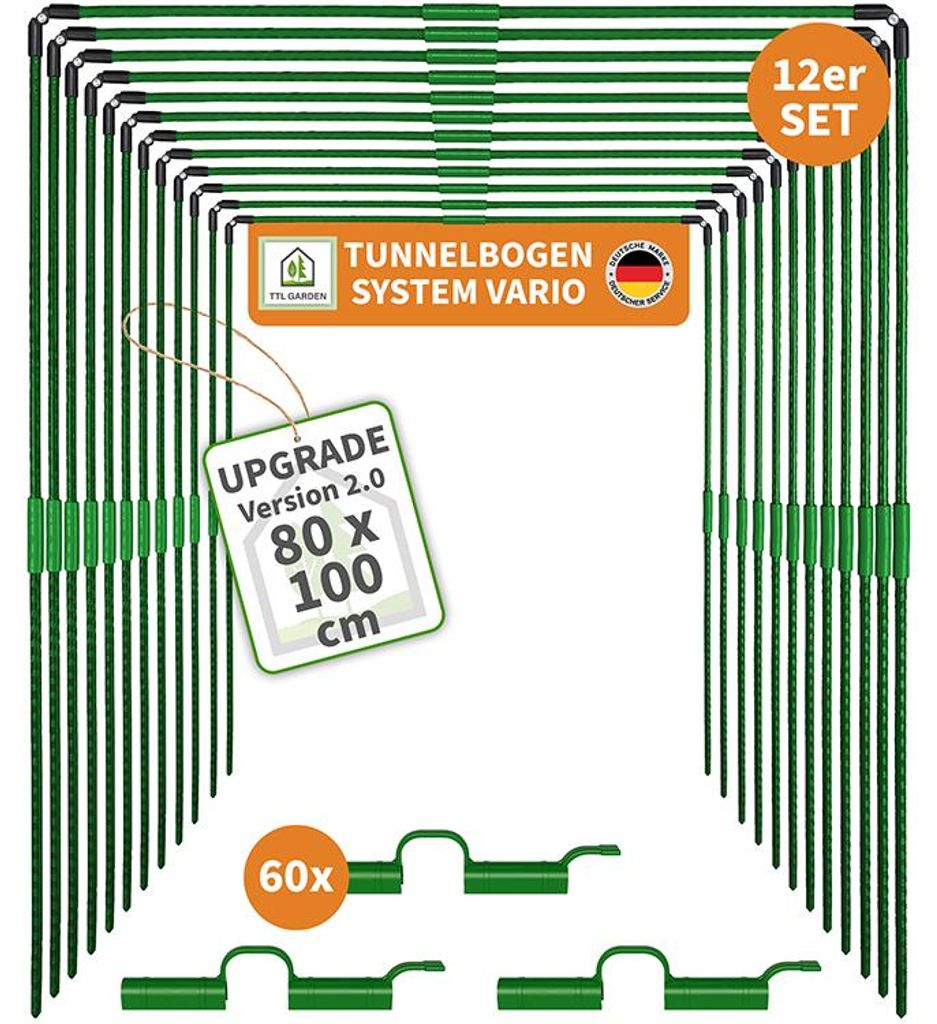 TTL GARDEN Vario 80 Tunnelbogen System 12er Set – 80x100cm Produktbild 