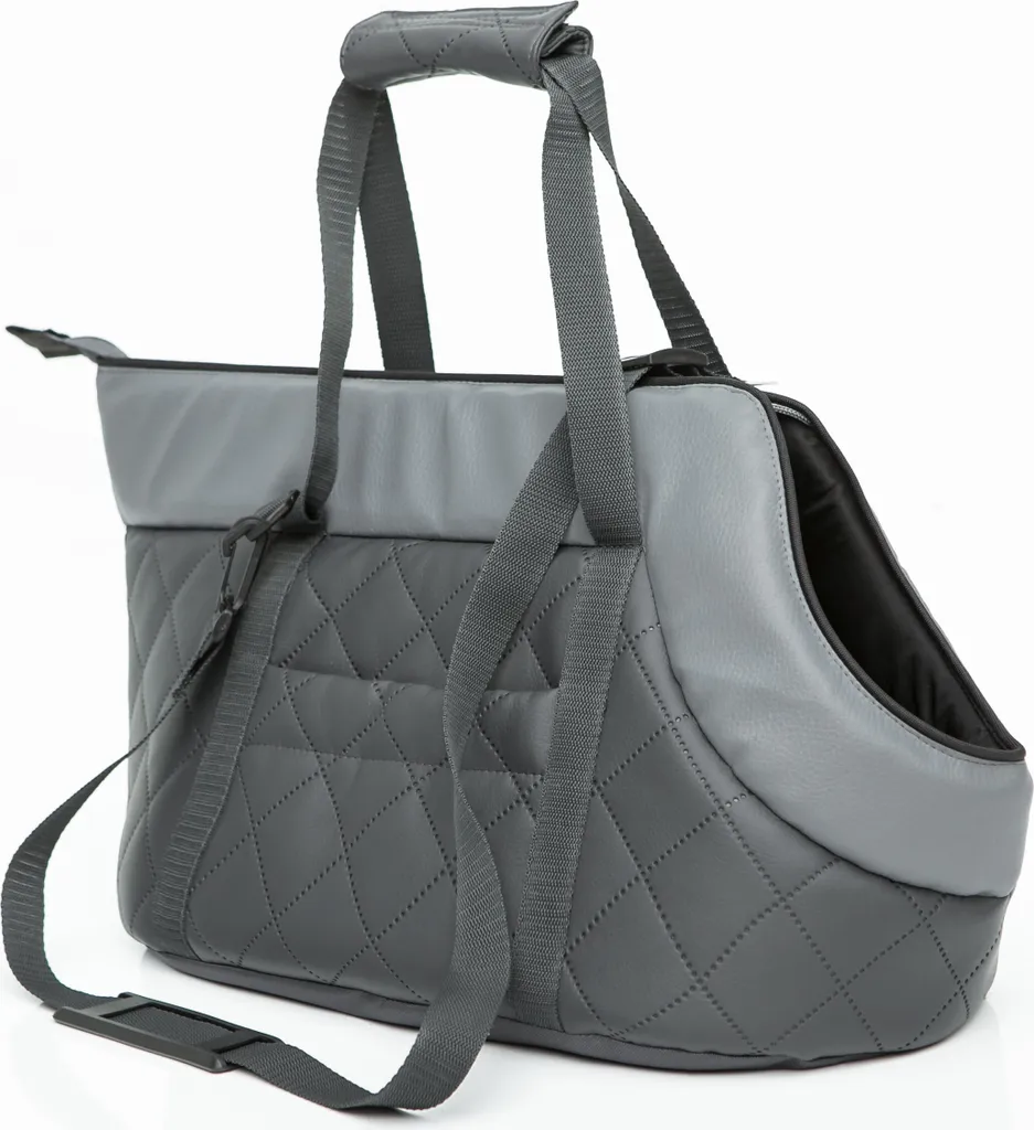 Cuscino Borsa Trasporto Cani XL Grigio in Ecopelle | Comfort Premium