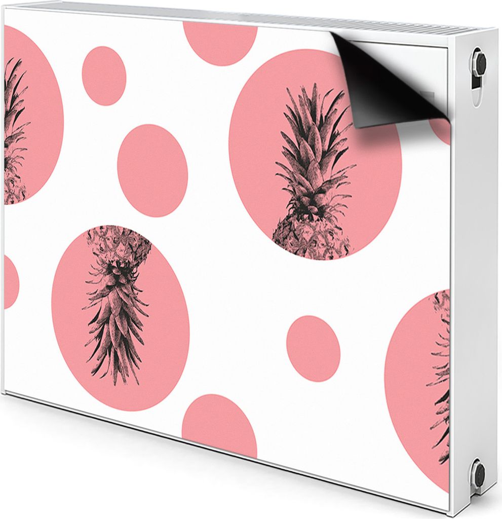 Magnet Radiator Magnet Mat Heizkörperverkleidung Heizkörper-Abdeckung Heizung 110x60 cm - Rosa, Ananas