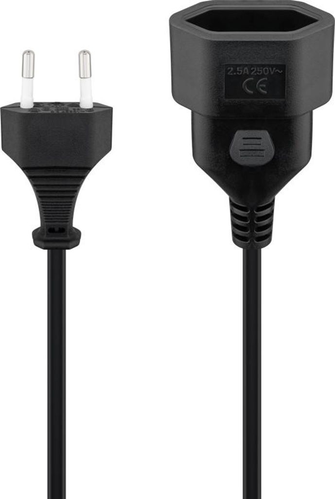 Goobay Verlängerungskabel Eurostecker, 2 m, schwarz, Produktbild 