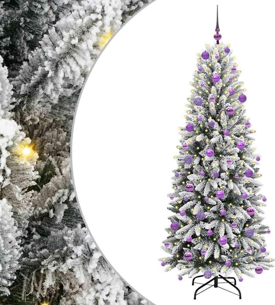 vidaXL Künstlicher Weihnachtsbaum mit 300 LEDs mit Ständer Weiß 180 cm